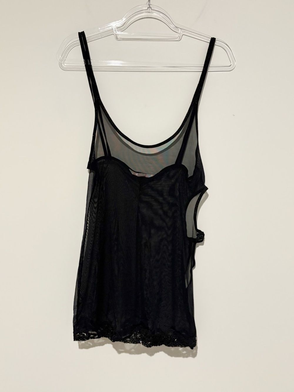 Victoria's‎ Secret Women's Baby Doll Sheer Cut Out Slit Sequin slip Black small